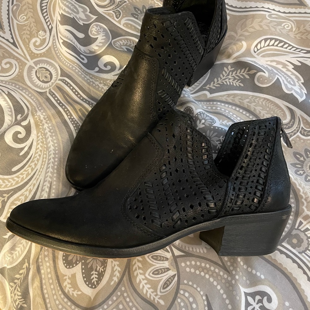 Vince Camuto bootie shoes.